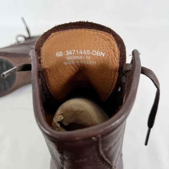 Frye Tyler Lace Up Combat Boot Dark Brown Women's Size 6B